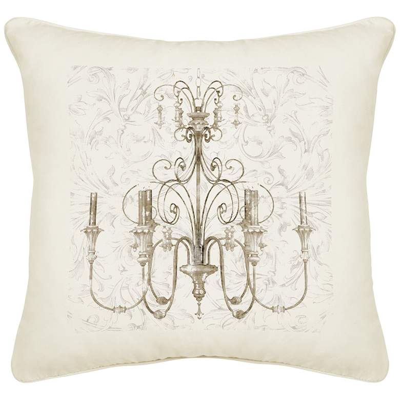 Image 1 Chandelier II Cream Canvas 18 inch Square Pillow