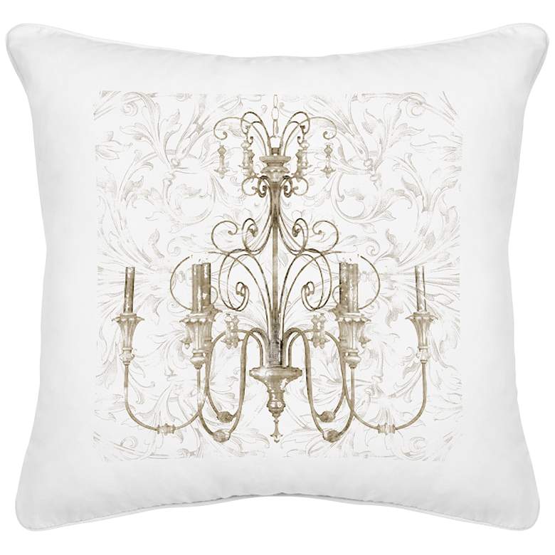 Image 1 Chandelier II White Canvas 18 inch Square Decorative Pillow