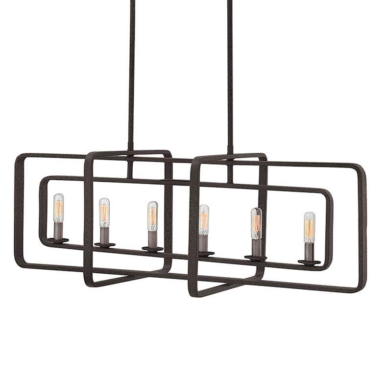 Image 2 Chandelier Quentin-Six Light Linear-Aged Zinc more views