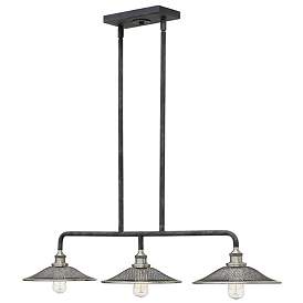 Image1 of Chandelier Rigby-Three Light Linear-Aged Zinc