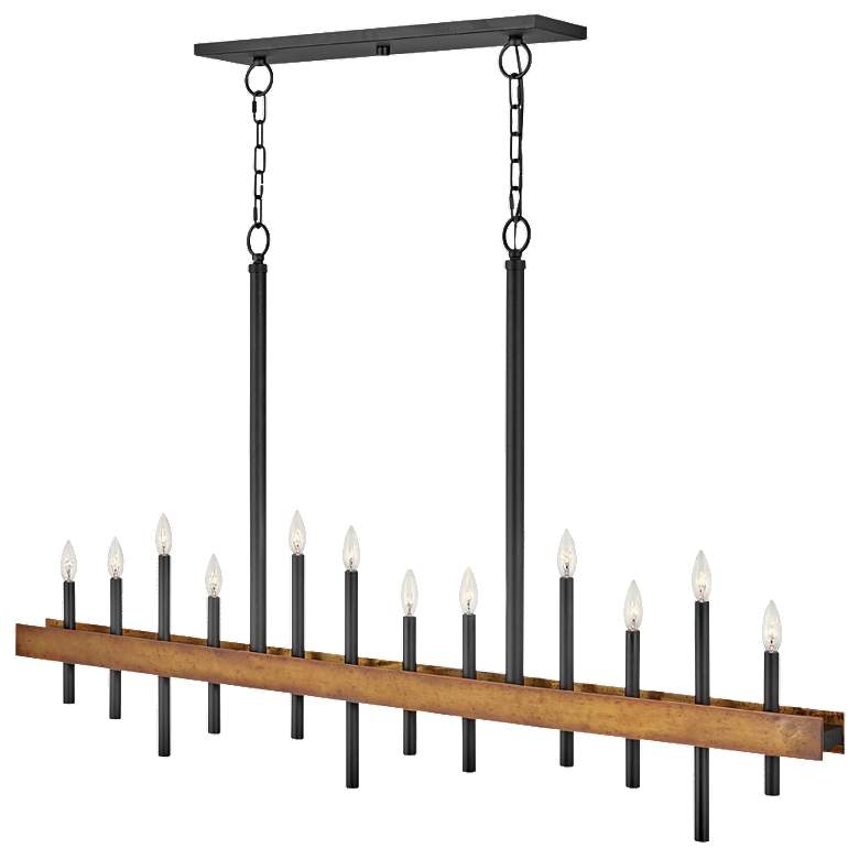 Image 1 Chandelier Wells-Twelve Light Linear-Weathered Brass