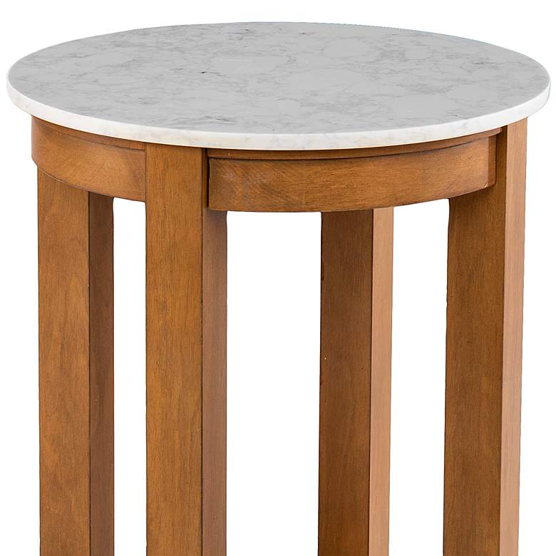 Image 3 Chandlen 16" Wide White and Natural Round End Table more views