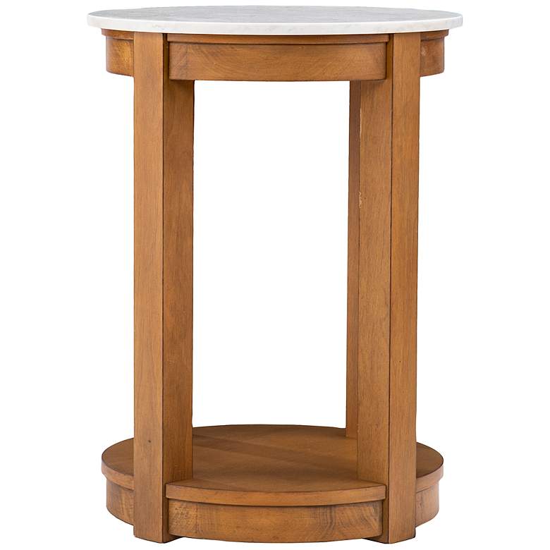 Image 5 Chandlen 16" Wide White and Natural Round End Table more views