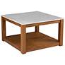 Chandlen 30" Wide White and Natural Square Cocktail Table
