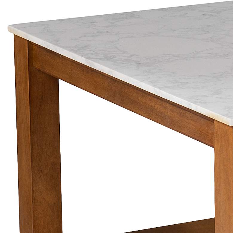 Image 3 Chandlen 30" Wide White and Natural Square Cocktail Table more views