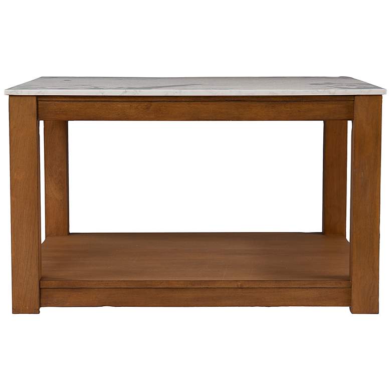 Image 5 Chandlen 30" Wide White and Natural Square Cocktail Table more views