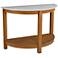 Chandlen 41 3/4" White and Natural Demilune Console Table