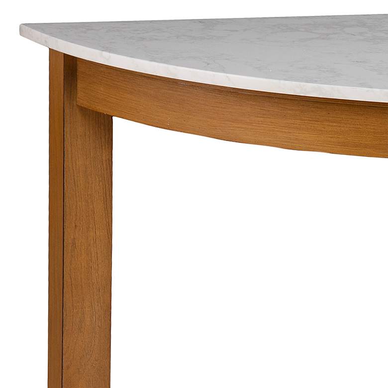 Image 3 Chandlen 41 3/4" White and Natural Demilune Console Table more views