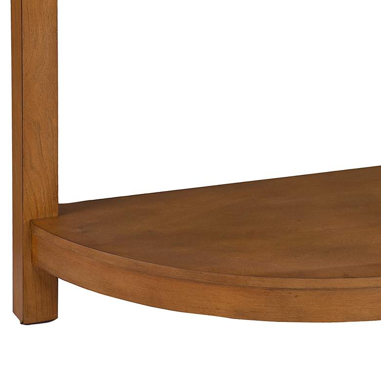 Image 4 Chandlen 41 3/4" White and Natural Demilune Console Table more views