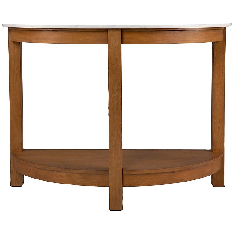 Image 5 Chandlen 41 3/4" White and Natural Demilune Console Table more views