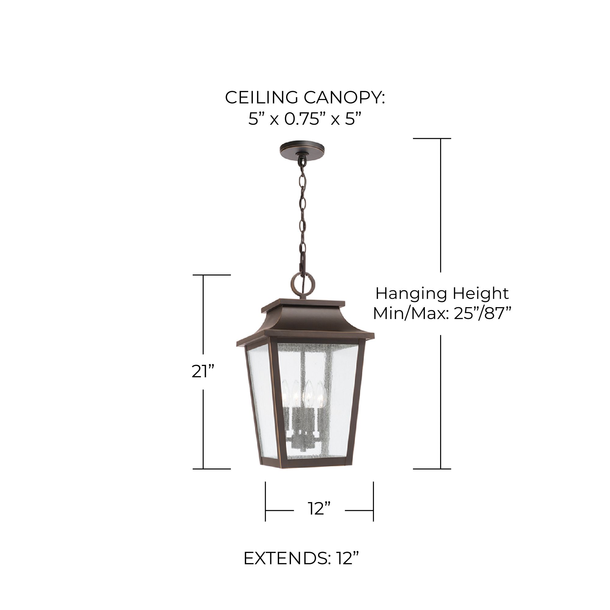 Image 4 Chandler 21" High Oiled Bronze 4-Light Outdoor Hanging Light more views