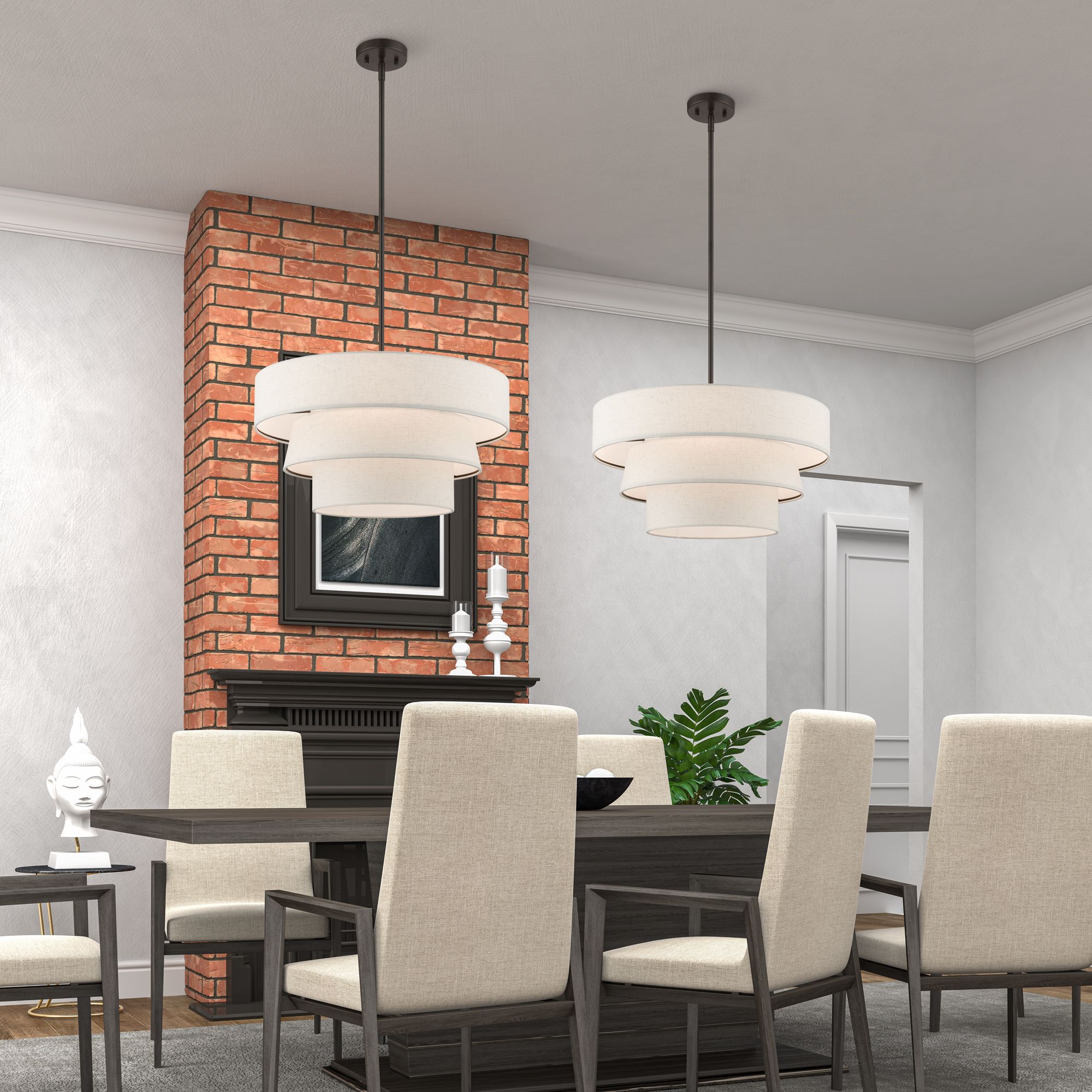 Chandler 23" Wide English Bronze 3-Tier Chandelier