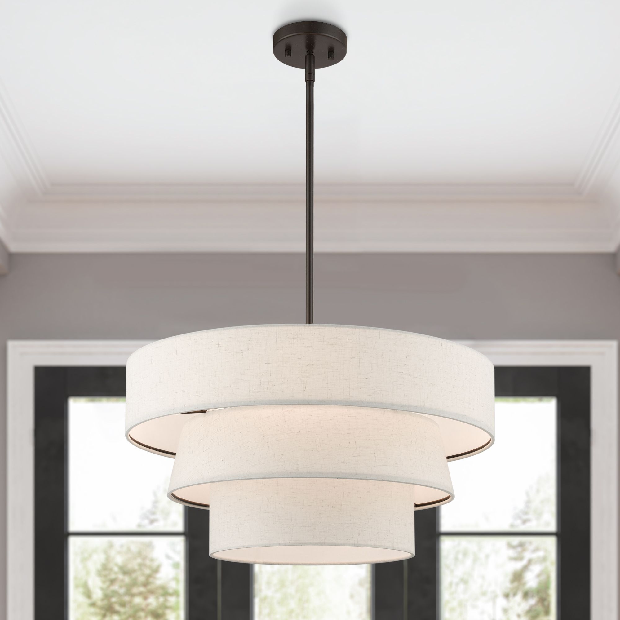 Chandler 23" Wide English Bronze 3-Tier Chandelier