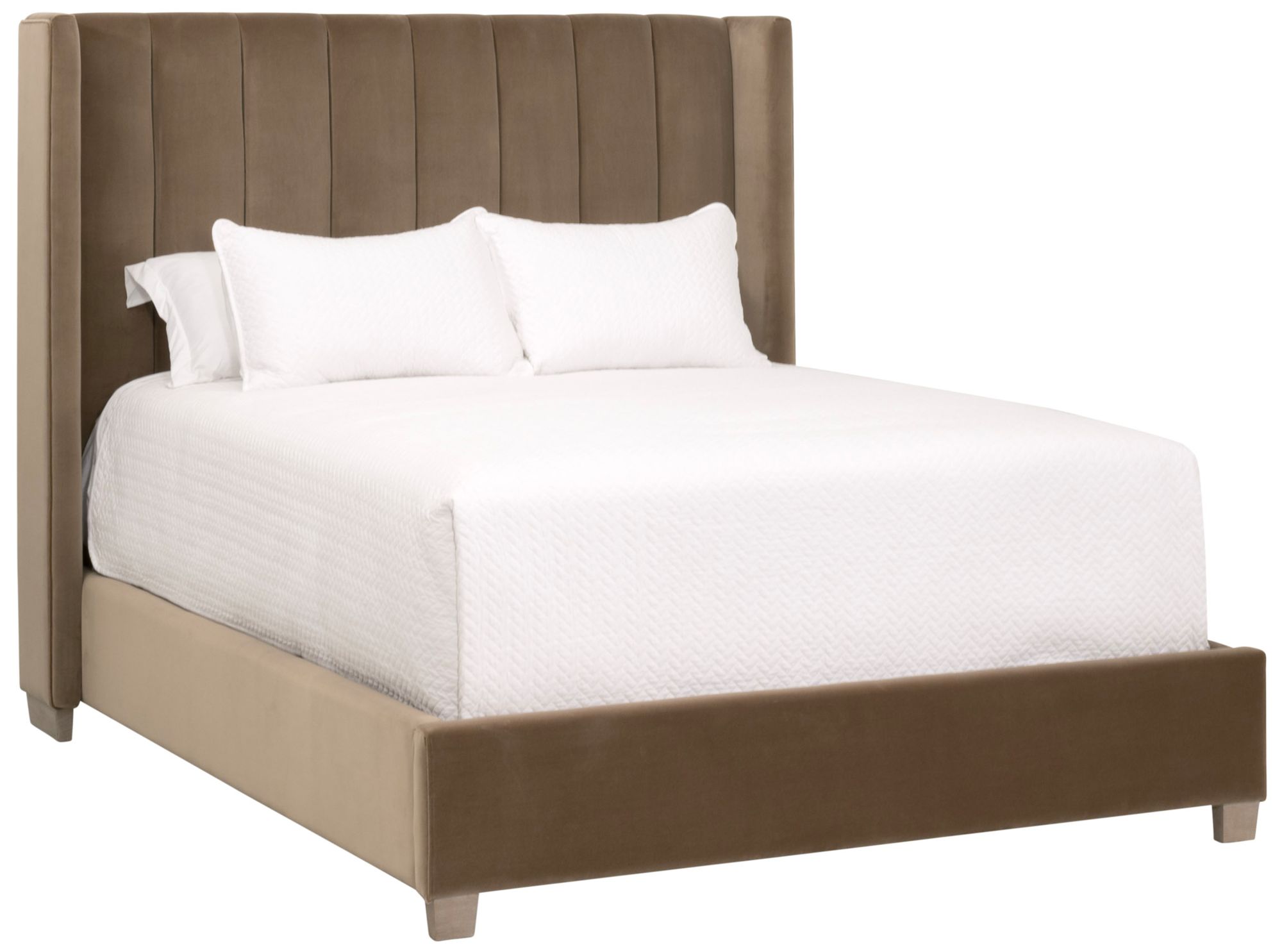 Image 2 Chandler Cal King Bed, Caramel Velvet, Natural Gray Oak more views