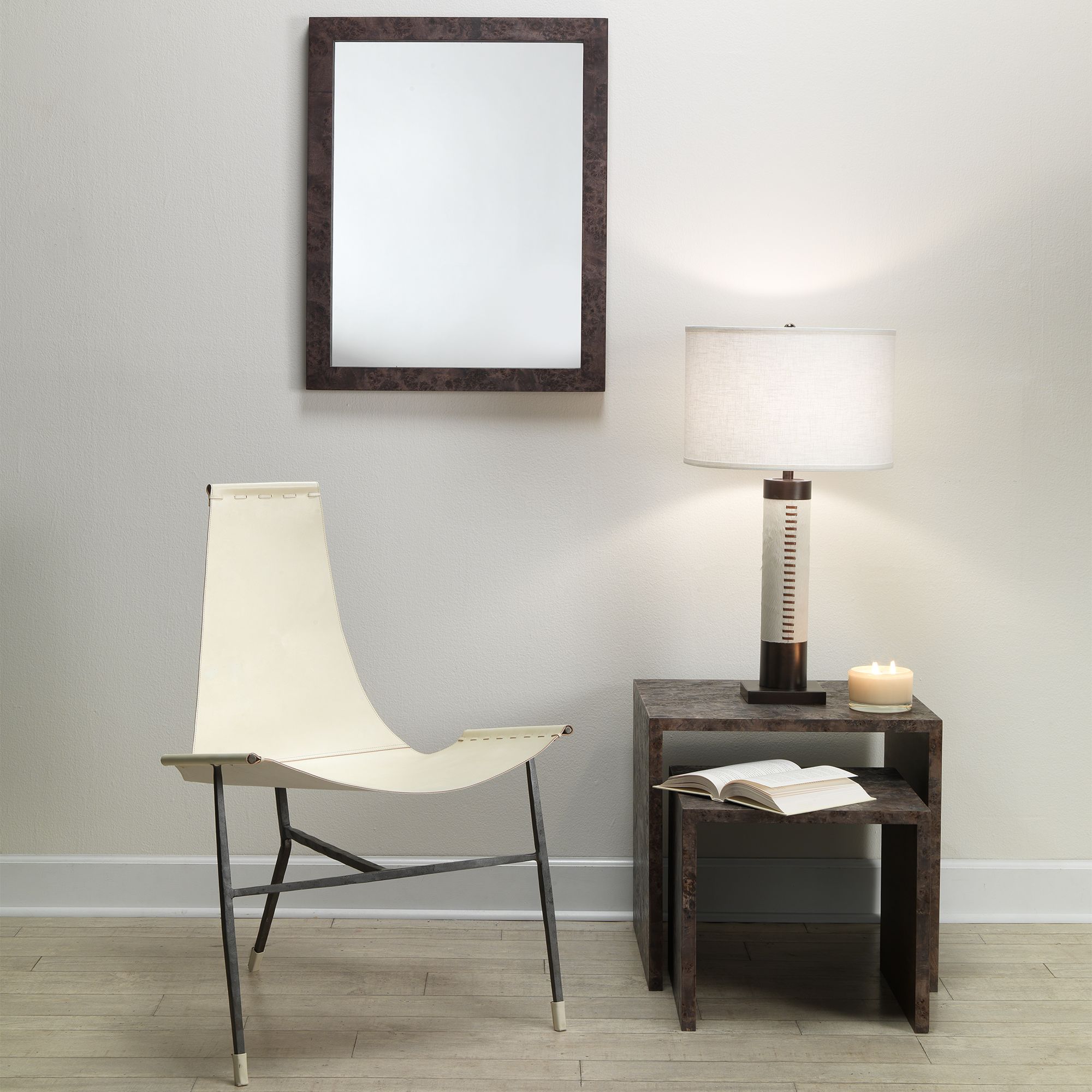 Image 7 Chandler Charcoal Wood 25" x 33" Rectangular Wall Mirror more views