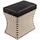 Chandler Chocolate Brown Storage Ottoman with Pull-Out Shelf