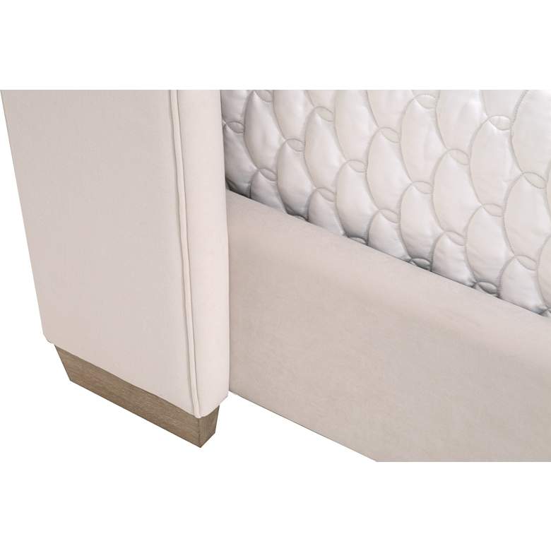 Image 5 Chandler Cream Velvet Tufted Queen Platform Bed more views