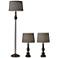 Chandler Dark Bronze 3-Piece Floor and Table Lamp Set