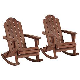 Image1 of Chandler Dark Natural Adirondack Rocking Chairs Set of 2