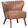 Chandler Lummus Cognac Faux Leather Wingback Accent Chair