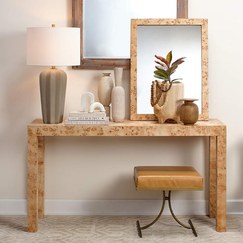 Image 5 Chandler Natural Burl Wood 25" x 33" Rectangular Wall Mirror more views