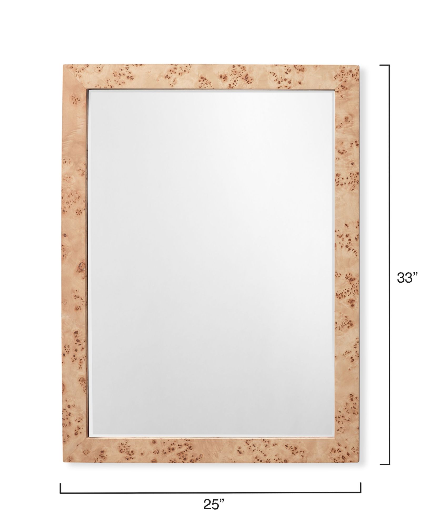 Chandler Natural Burl Wood 25" x 33" Rectangular Wall Mirror in scene