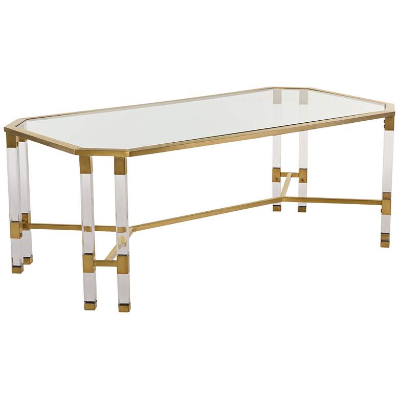 Image 1 Chandon 48 inch Wide Clear Glass Luxe Coffee Table