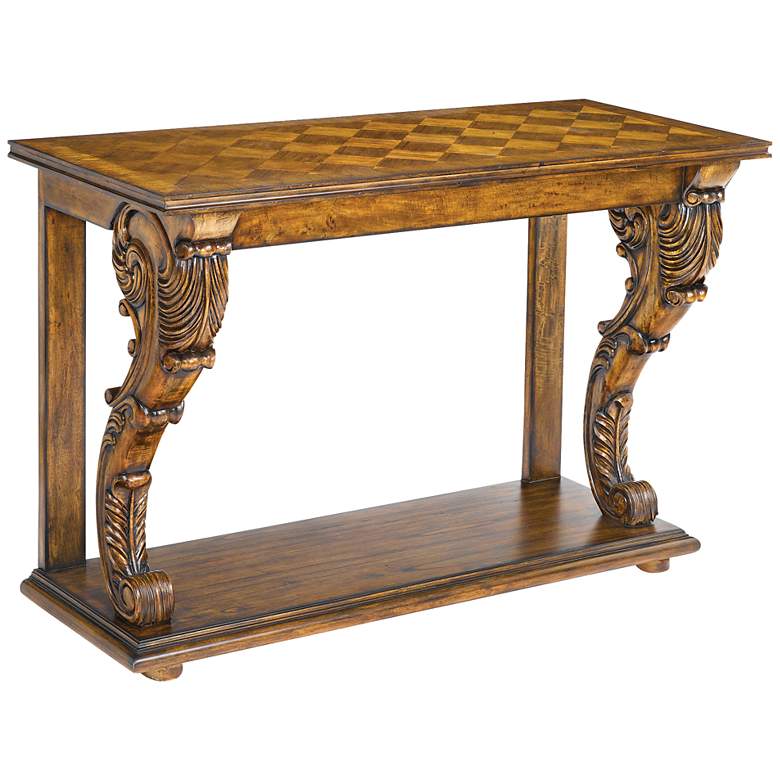 Image 1 Chandon Collection Parquet Hand-Carved Console Table