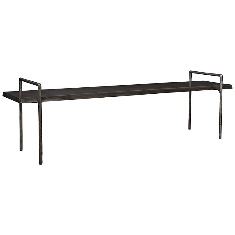 Image 2 Chandos 76 inch Wide Tarnished Silver and Dark Gray Bench