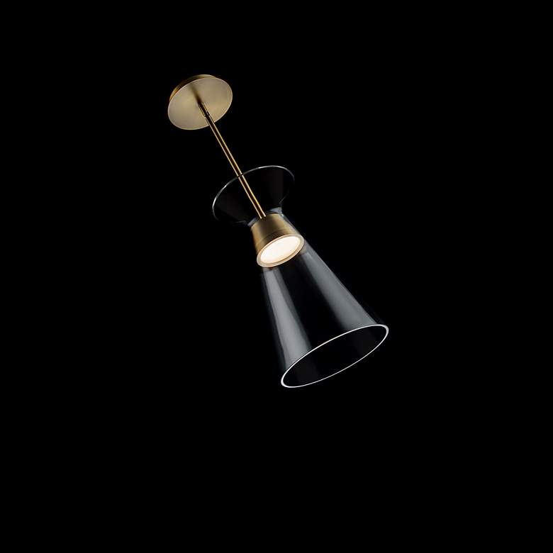 Image 4 Chandra 13.75"H x 7.88"W 1-Light Mini Pendant in Aged Brass more views