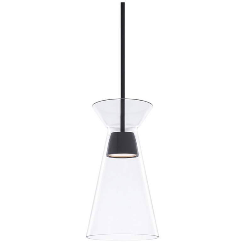 Image 1 Chandra 13.75 inchH x 7.88 inchW 1-Light Mini Pendant in Black