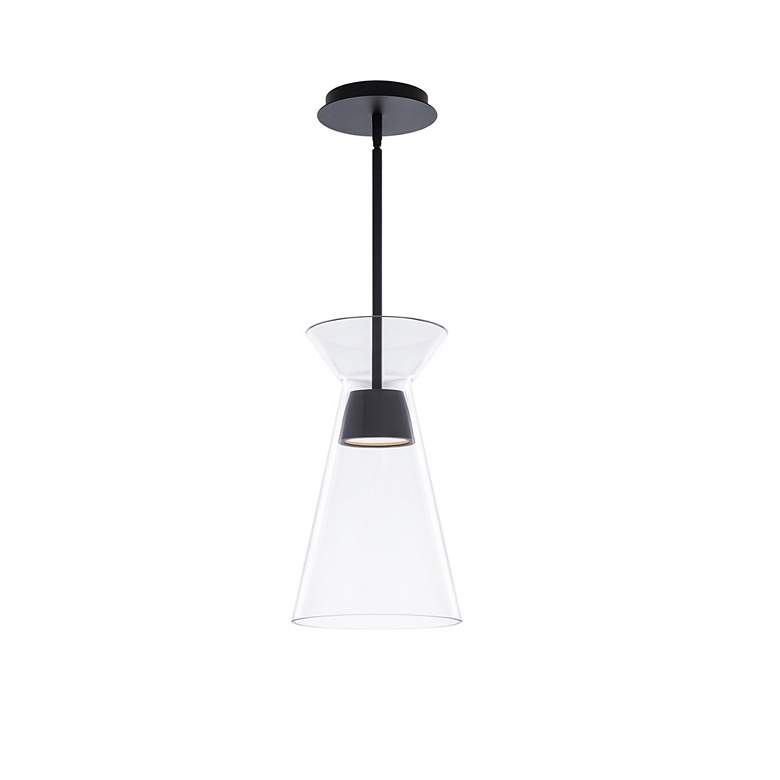 Image 2 Chandra 13.75"H x 7.88"W 1-Light Mini Pendant in Black more views