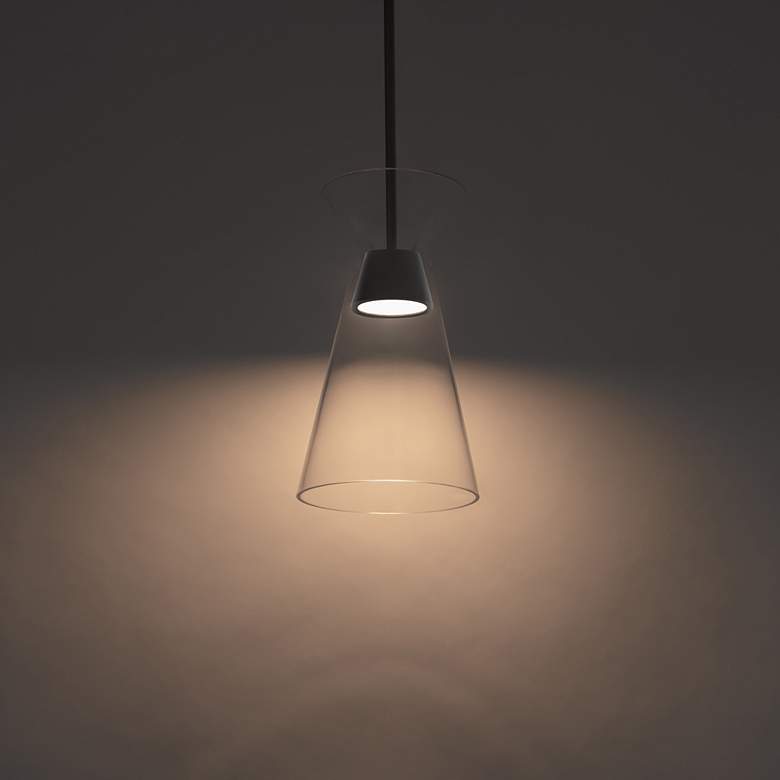 Image 3 Chandra 13.75"H x 7.88"W 1-Light Mini Pendant in Black more views