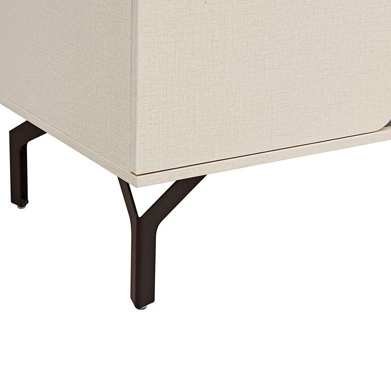 Image 5 Chandra 60" Wide Cream Weave Wood 4-Door Buffet more views