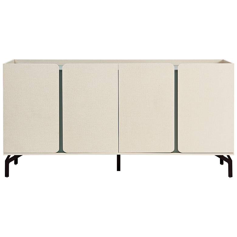 Image 6 Chandra 60" Wide Cream Weave Wood 4-Door Buffet more views