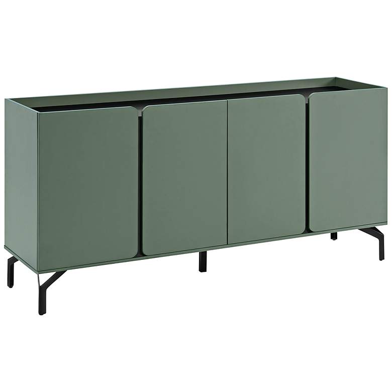 Image 2 Chandra 60" Wide Sage Green Wood 4-Door Buffet