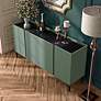 1_Chandra 60" Wide Sage Green Wood 4-Door Buffet