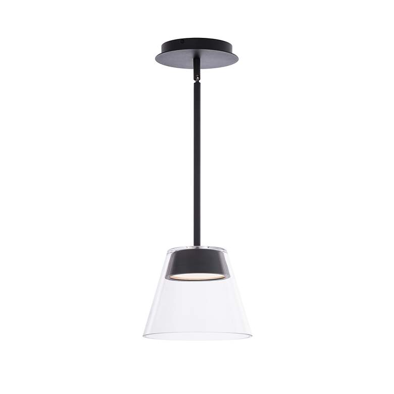 Image 3 Chandra 7 1/2" Wide Black LED Mini Pendant w/ Clear Glass more views