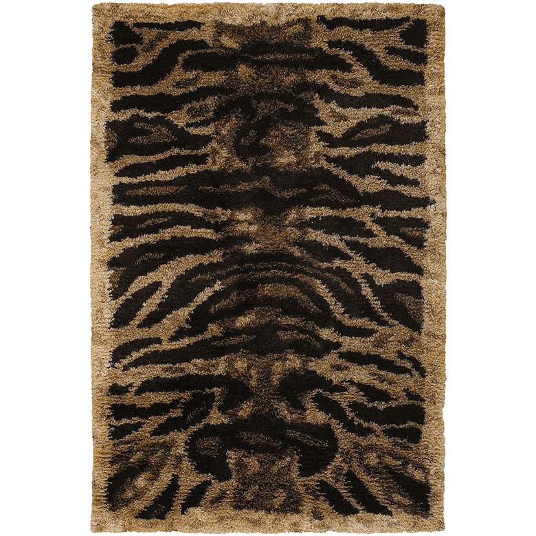 Image 1 Chandra AMA5603 5&#39;x7&#39;6 inch Black, Tan and Gold Tiger Area Rug