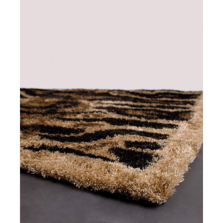 Image 2 Chandra AMA5603 5'x7'6" Black, Tan and Gold Tiger Area Rug more views