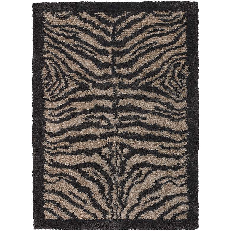 Image 1 Chandra Amazon AMA5600 5'x7'6" Black and Tan Zebra Area Rug