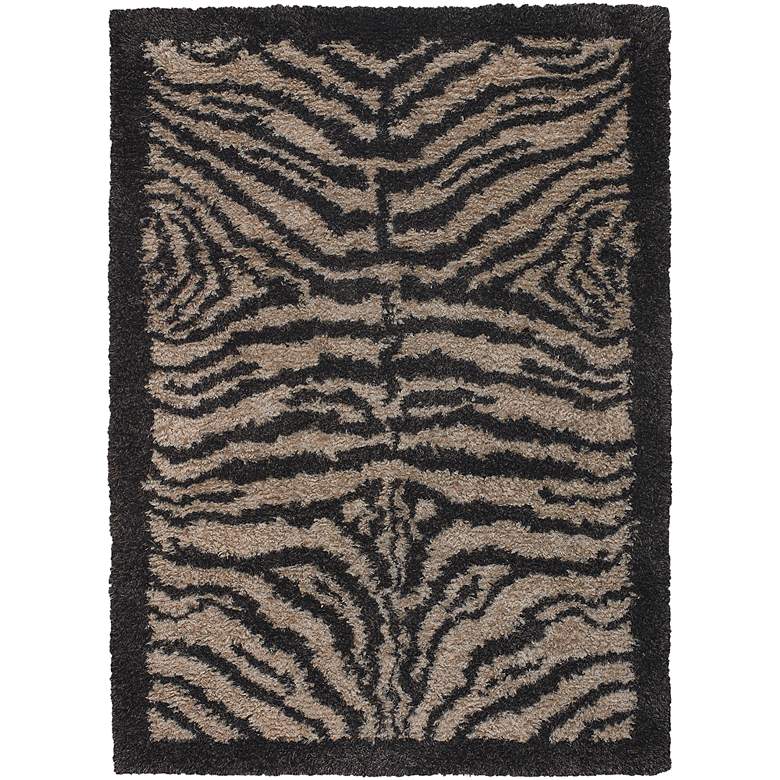 Image 1 Chandra Amazon AMA5600 5&#39;x7&#39;6 inch Black and Tan Zebra Area Rug