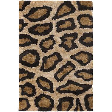 Chandra Amazon AMA5602 Black and Tan Cheetah Area Rug