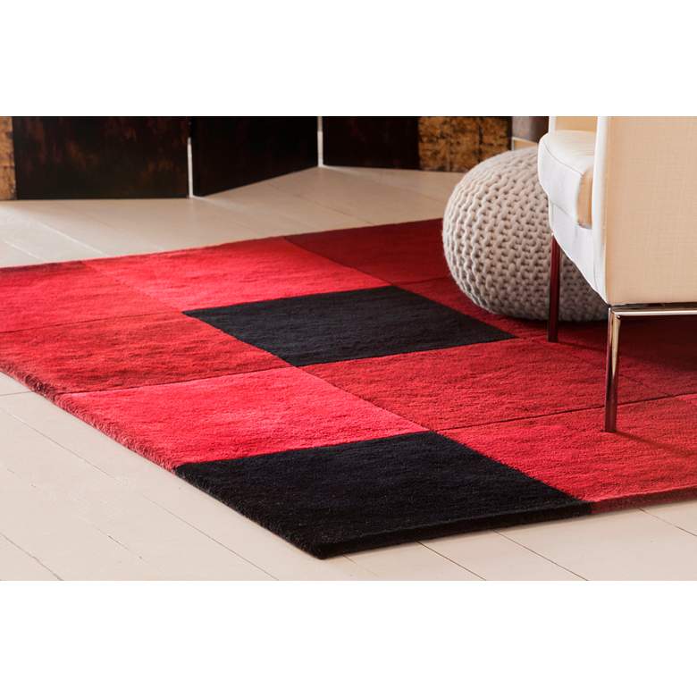 Image 1 Chandra Antara ANT109 5&#39;x7&#39;6 inch Red and Black Area Rug
