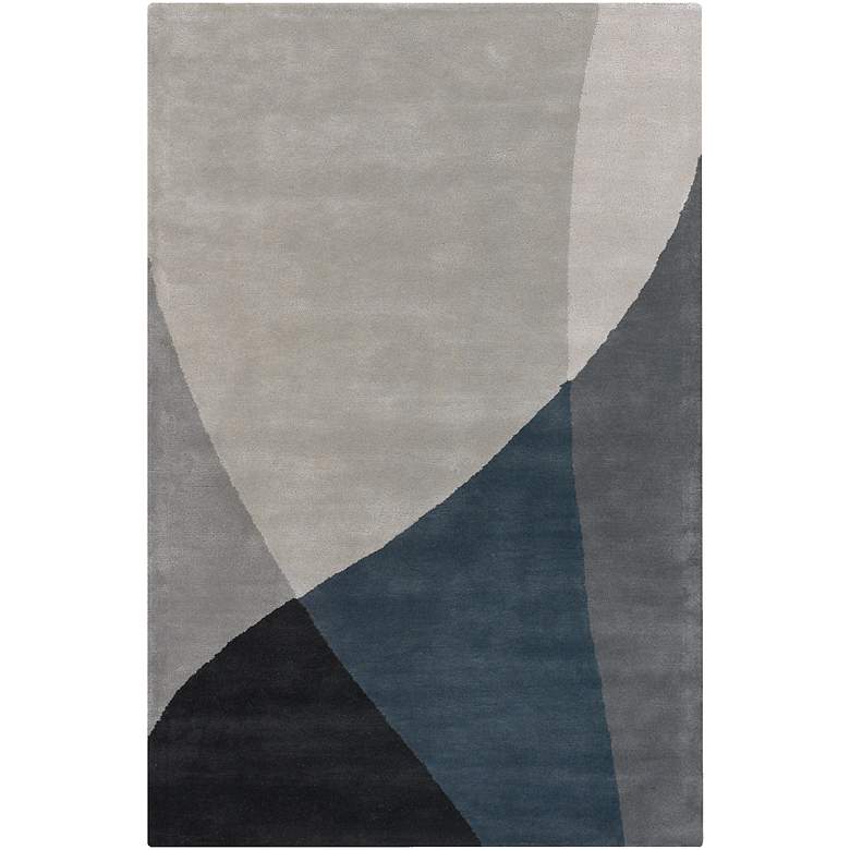 Chandra BEN3003 5&#39;x7&#39;6&quot; Blue and Gray Wool Area Rug
