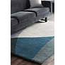 Chandra BEN3003 5&#39;x7&#39;6" Blue and Gray Wool Area Rug
