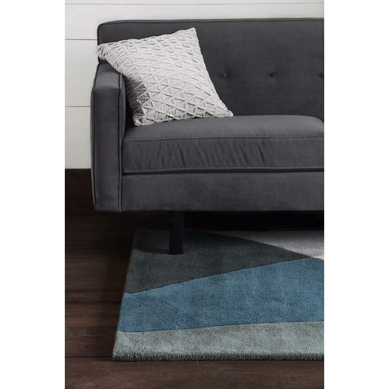 Image 4 Chandra BEN3003 5'x7'6" Blue and Gray Wool Area Rug more views
