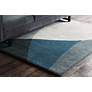 Chandra BEN3003 5&#39;x7&#39;6" Blue and Gray Wool Area Rug