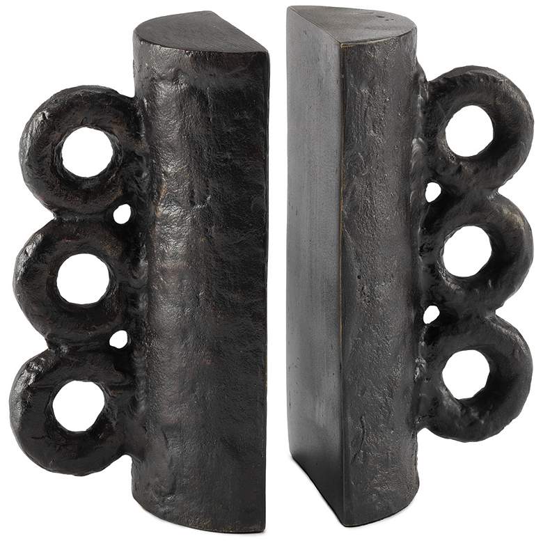 Image 1 Chandra Bookend Set (Blackened Zinc)