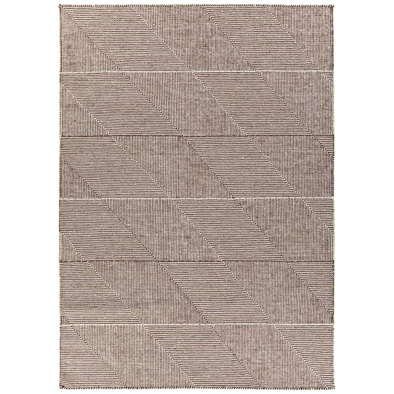 Chandra Bristol 5&#39;x7&#39;6&quot; Brown and White Wool Area Rug